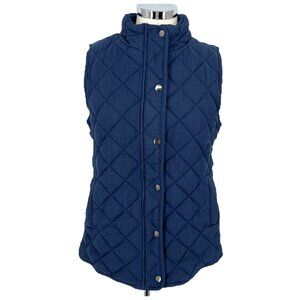 Market & Spruce Diamond Quilted Sleeveless Vest Navy Blue Size Small NWT
